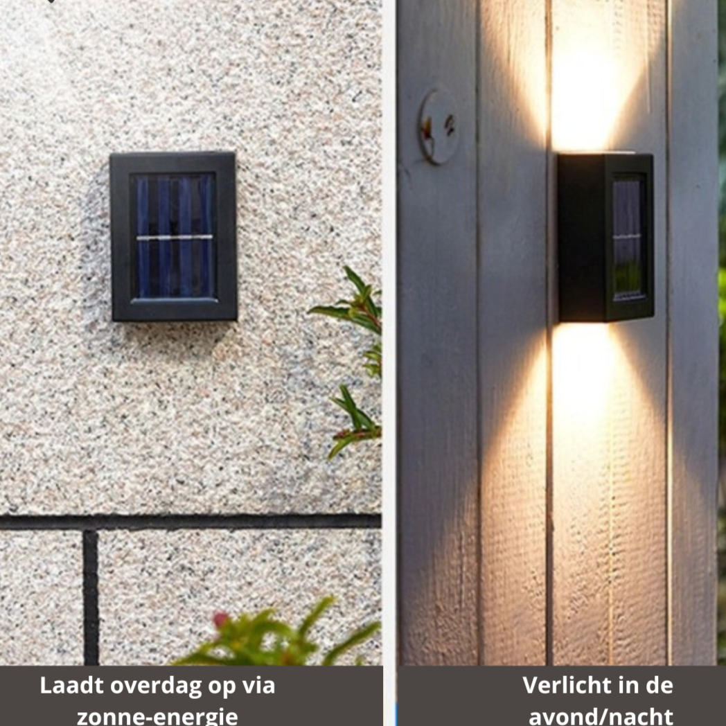 Draadloze LED Solar Wandlampen nu met 50% korting